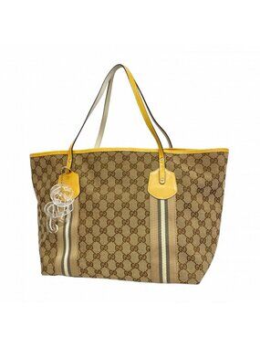 Gucci Tote GG Canvas Beige Yellow Gold